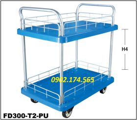 Xe đẩy hàng sàn nhựa 2 tầng FD150-T2, FD300-T2