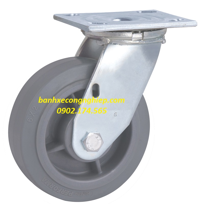 Bánh xe cao su Hi -tech Performa 100mm, 125mm, 150mm, 200mm càng thép xoay