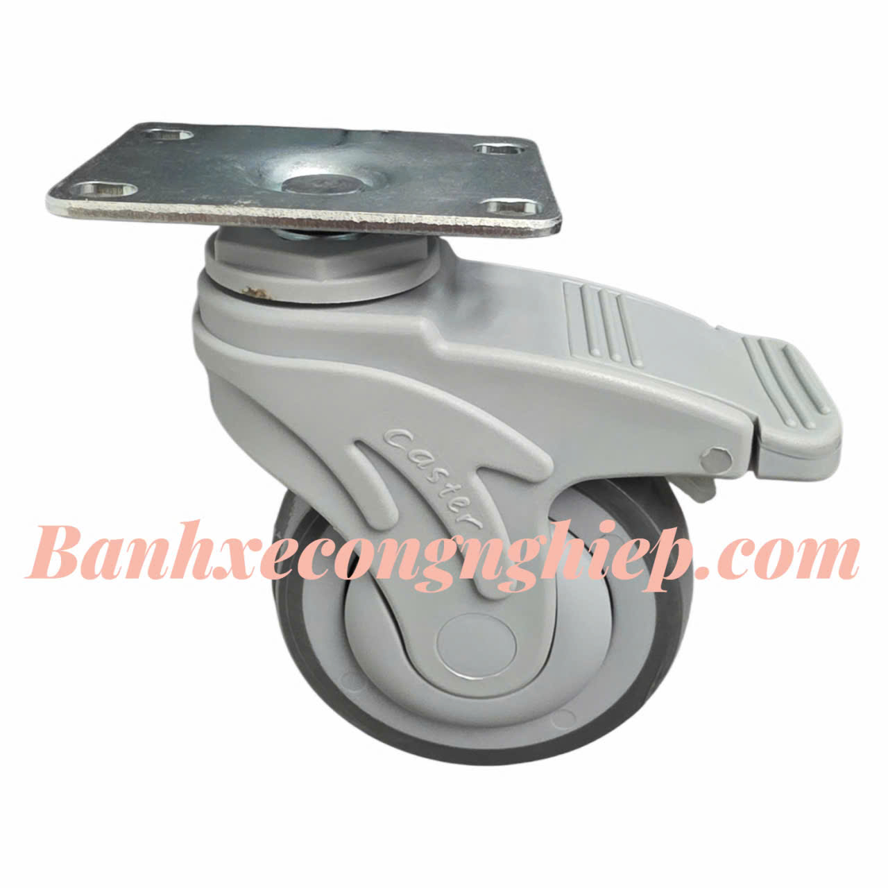 Bánh xe TPR75mm, 100mm, 125mm càng nhựa Nylon xoay khóa Caster Serie 2
