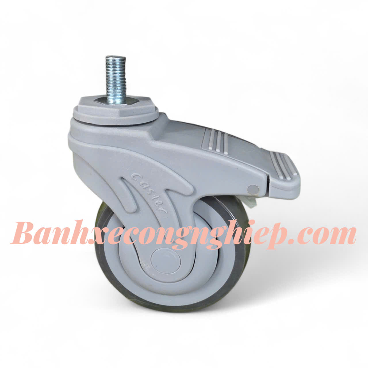 Bánh xe TPR75mm, 100mm, 125mm càng nhựa Nylon xoay khóa M12 Caster Serie 2