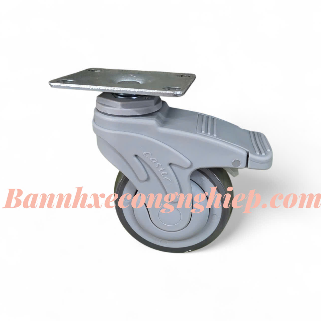 Bánh xe TPR75mm, 100mm, 125mm càng nhựa Nylon xoay khóa Caster Serie 2