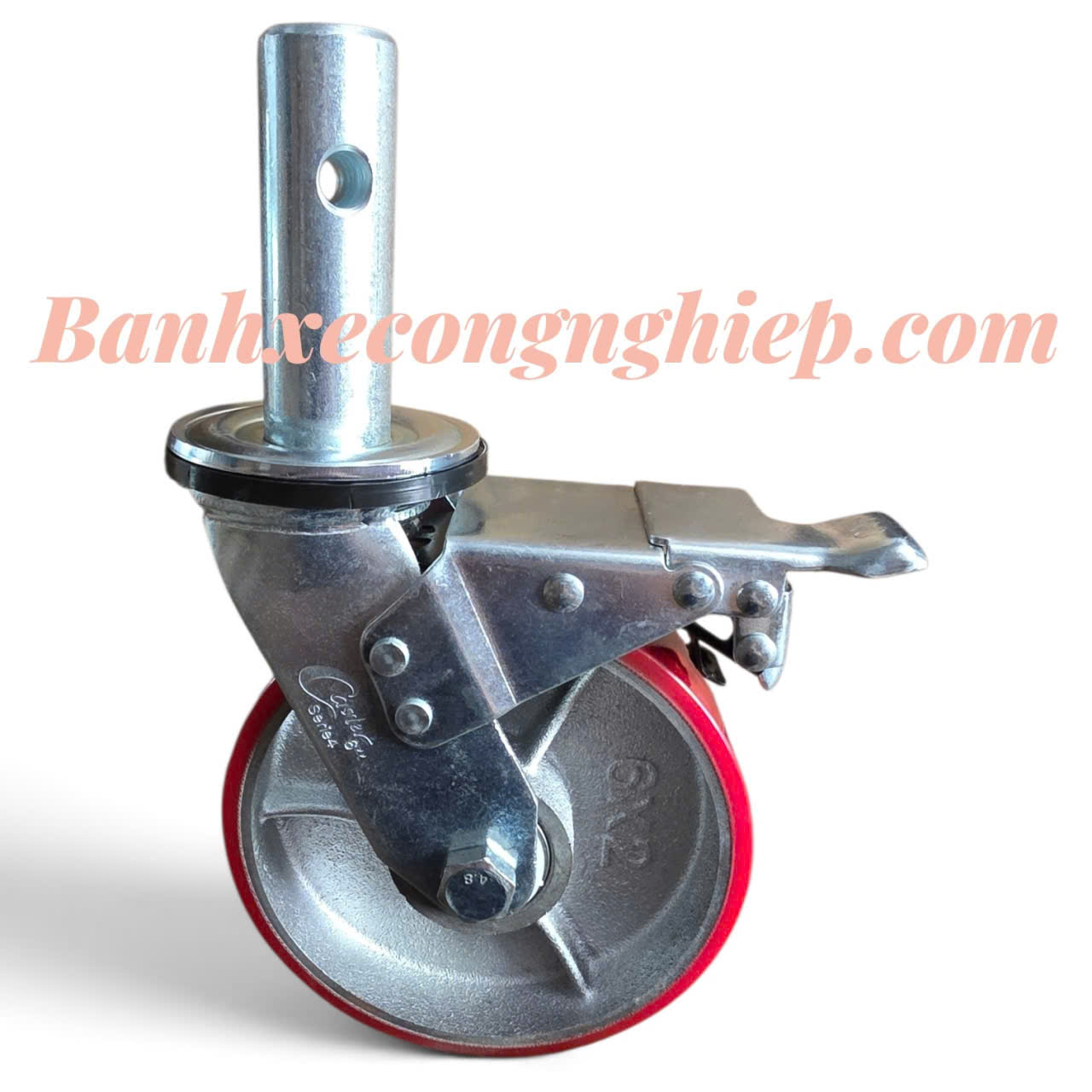 Bánh xe giàn giáo PU lõi gang 150 chuyên dụng khóa kép Caster Serie 4