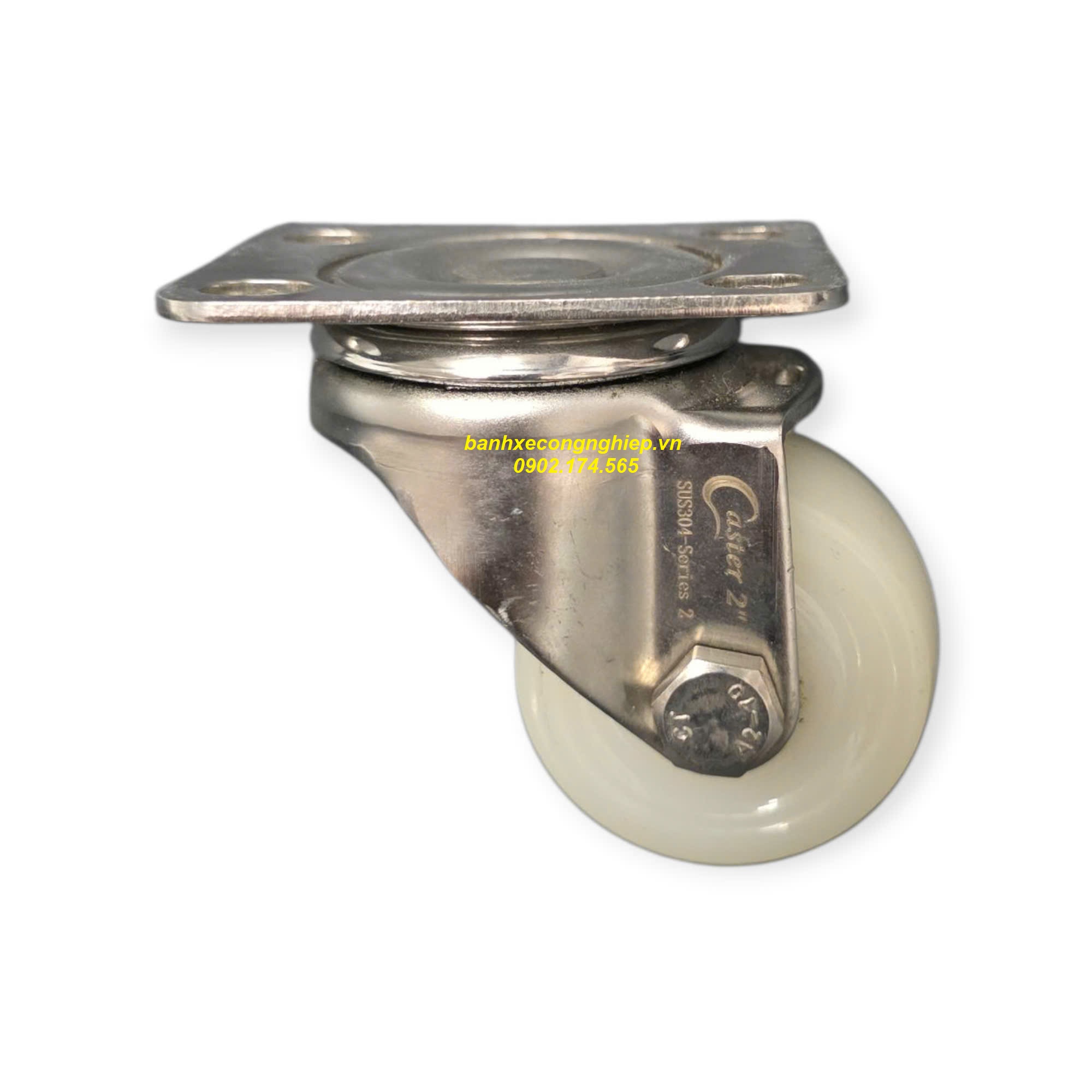 Bánh xe PA50x28 càng inox 304 xoay Caster Serie 2 tải trung