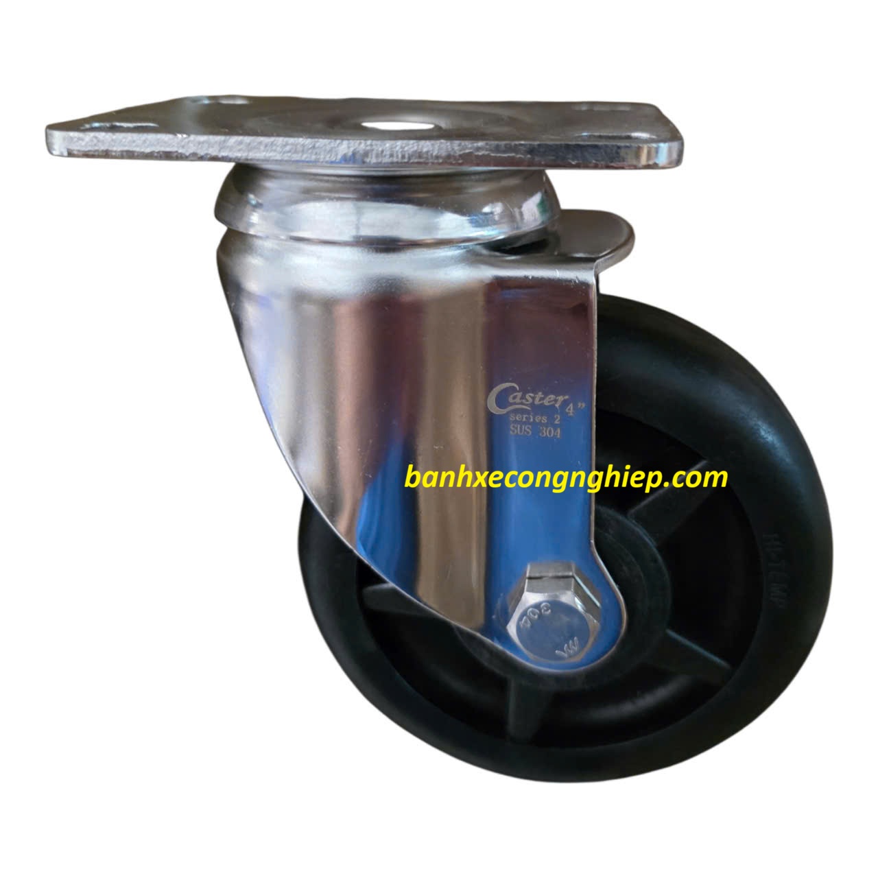 Bánh xe chịu nhiệt độ cao Hi-Temp 75mm, 100mm, 125mm càng inox 304 xoay Caster Serie 2