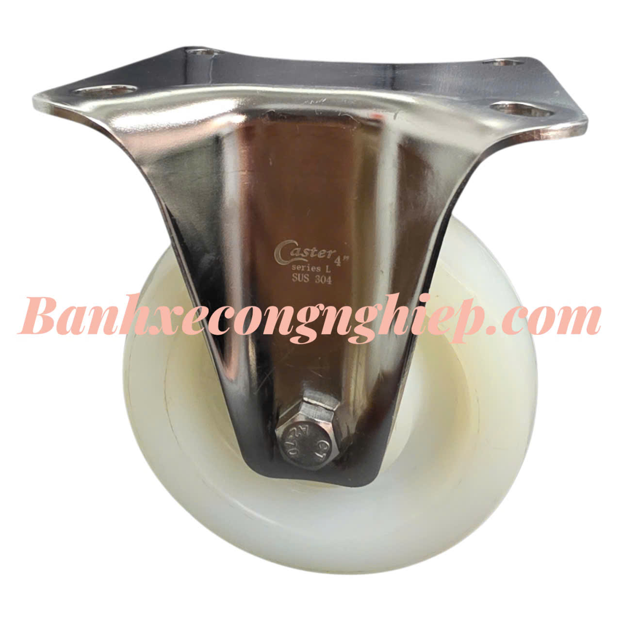 Bánh xe PA75mm, 100mm, 125mm càng inox 304 xoay cố định Caster Serie 2 tiêu chuẩn EU