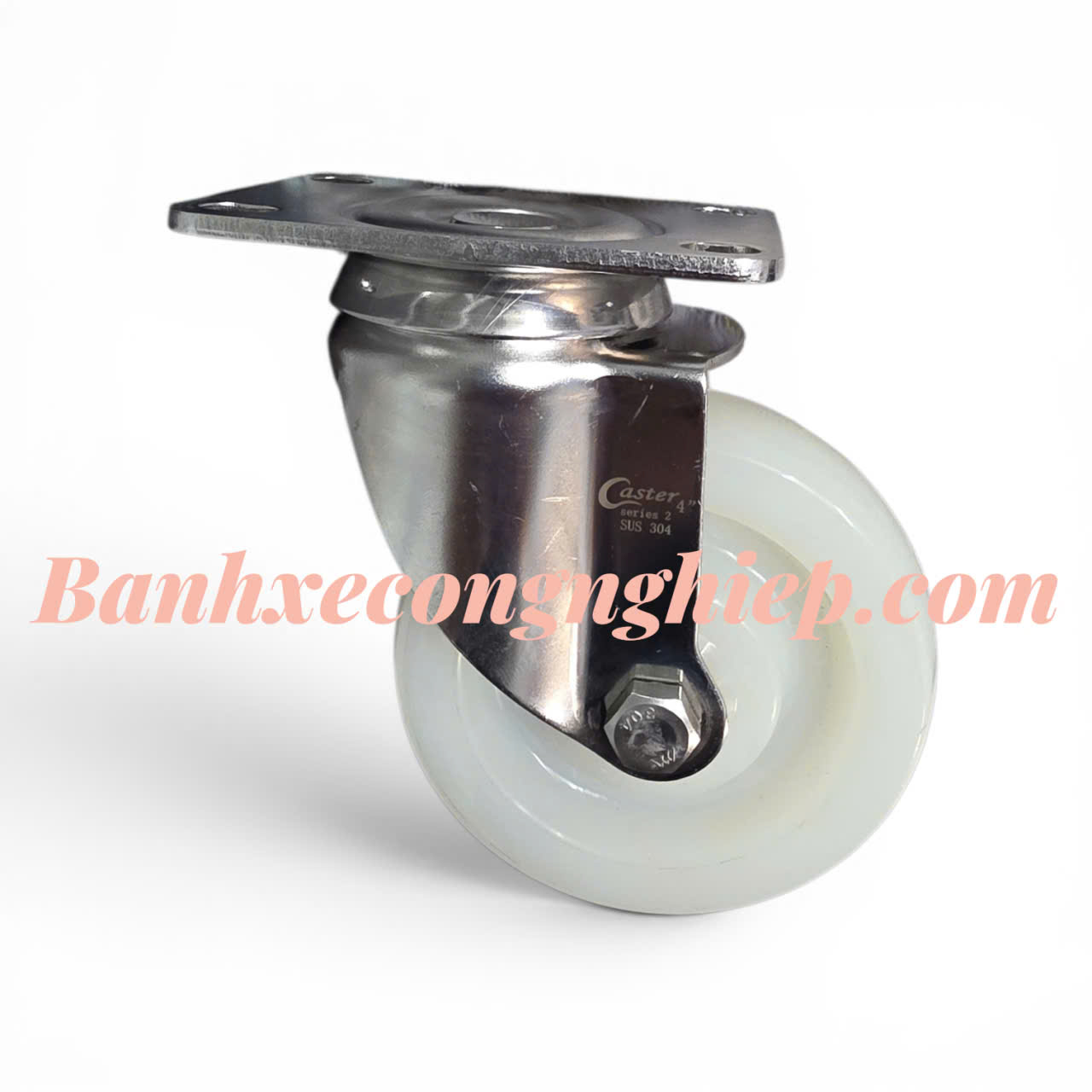 Bánh xe PA 63.5mm, 75mm, 100mm, 125mm càng inox 304 xoay Caster Serie 2 tải trung