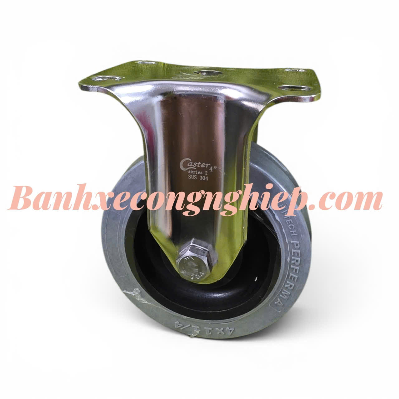 Bánh xe chống tĩnh điện ESD cao su Hi-tech Perferma 75mm, 100mm, 125mm càng thép inox 304 cố định Caster Serie 2 tải trung