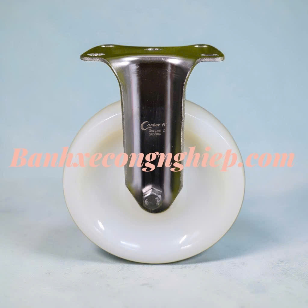 Bánh xe PA 150x36mm càng inox 304 cố định Caster Serie 2 tải trung