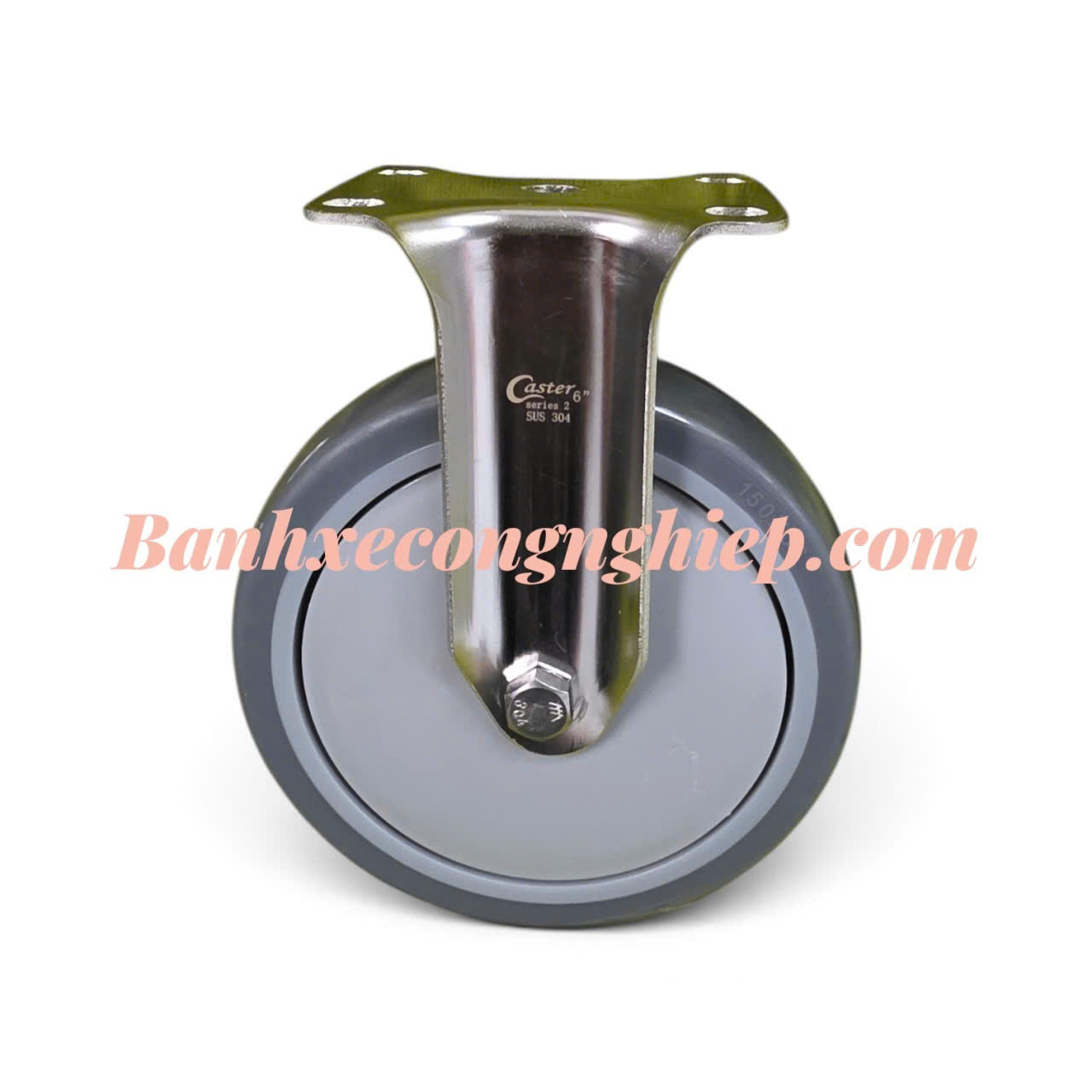 Bánh xe TPR 150x36mm càng inox 304 cố định Caster Serie 2 tải trung