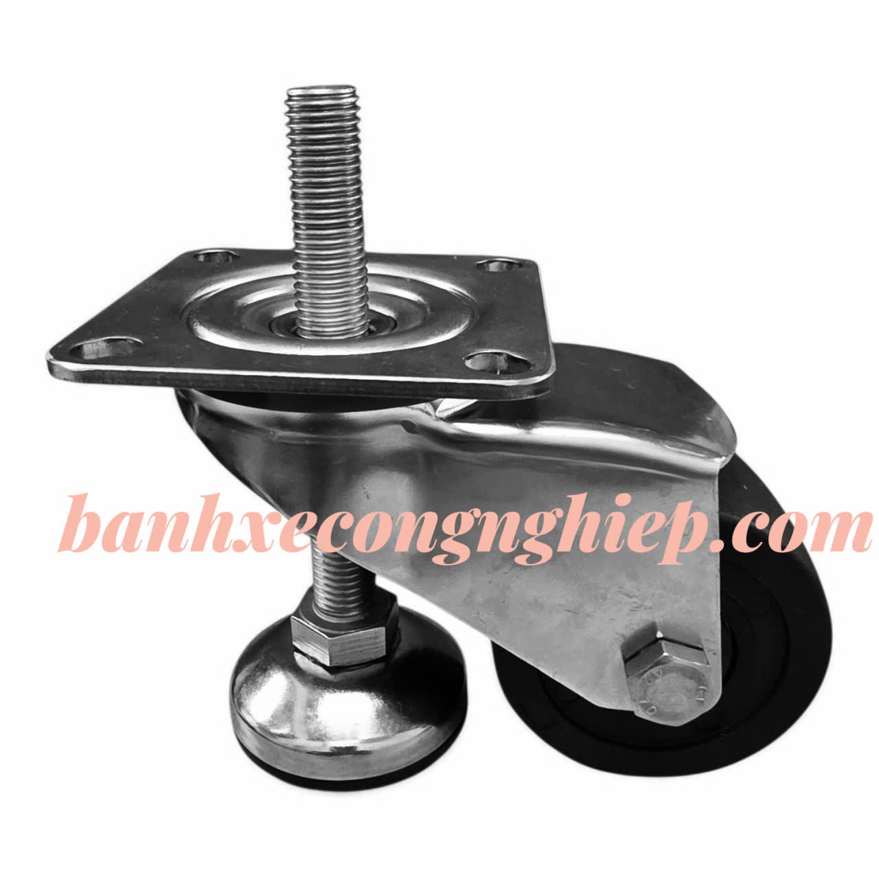 Bánh xe PA75x47 càng inox 304 Caster Serie 4 xoay chân tăng chỉnh Caster Serie 4 tải nặng