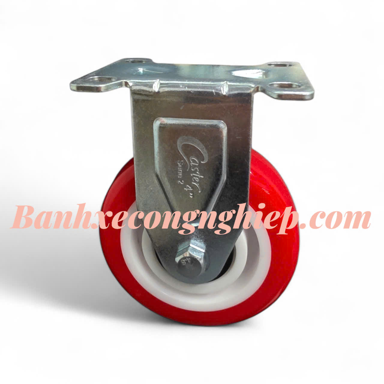 Bánh xe PU (Urethane) 75mm, 100mm, 125mm càng thép cố định Caster Serie 2 tải trung