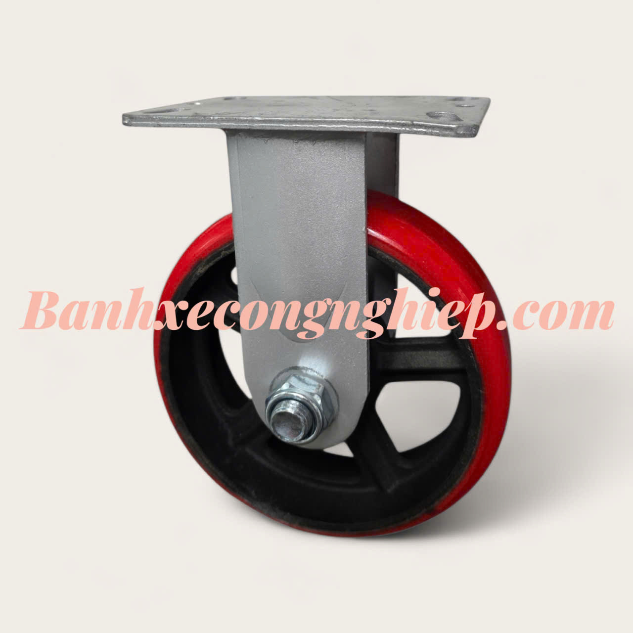 Bánh xe PU lõi gang 150mm, 200mm, 250mm (Korea) cố định Caster Serie 4 tải nặng