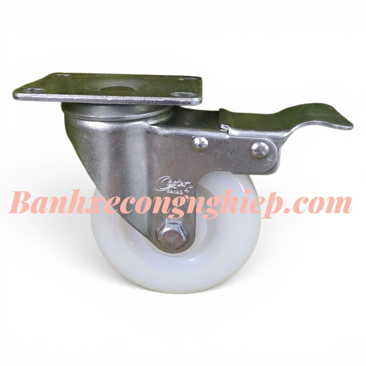 Bánh xe PA phi 75mm, 100mm, 125mm càng thép xoay khóa kép Caster Serie 2 tải trung