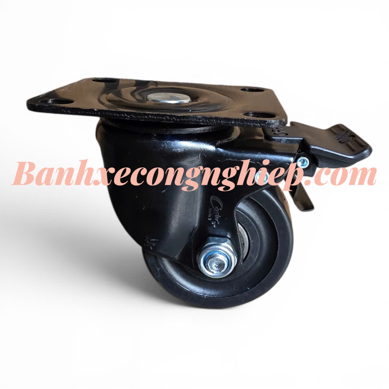 Bánh xe PP phi 50mm, 65mm, 75mm càng thép xoay khóa Caster Serie 2 tải trung