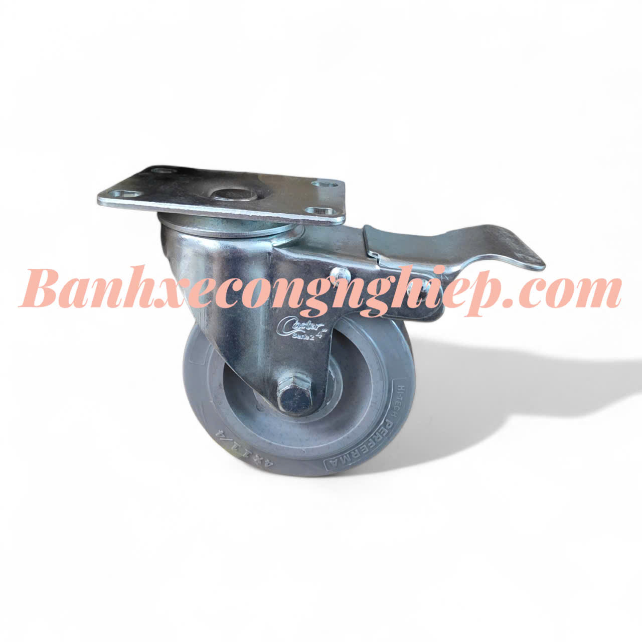 Bánh xe Hi-tech Perferma phi 75mm, 100mm, 125mm càng thép xoay khóa Caster Serie 2 tải trung