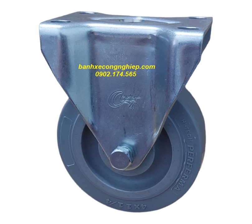 Bánh xe Hi-tech Perferma phi 75mm, 100mm, 125mm càng thép cố định Serie 2 tải trung dạng đế